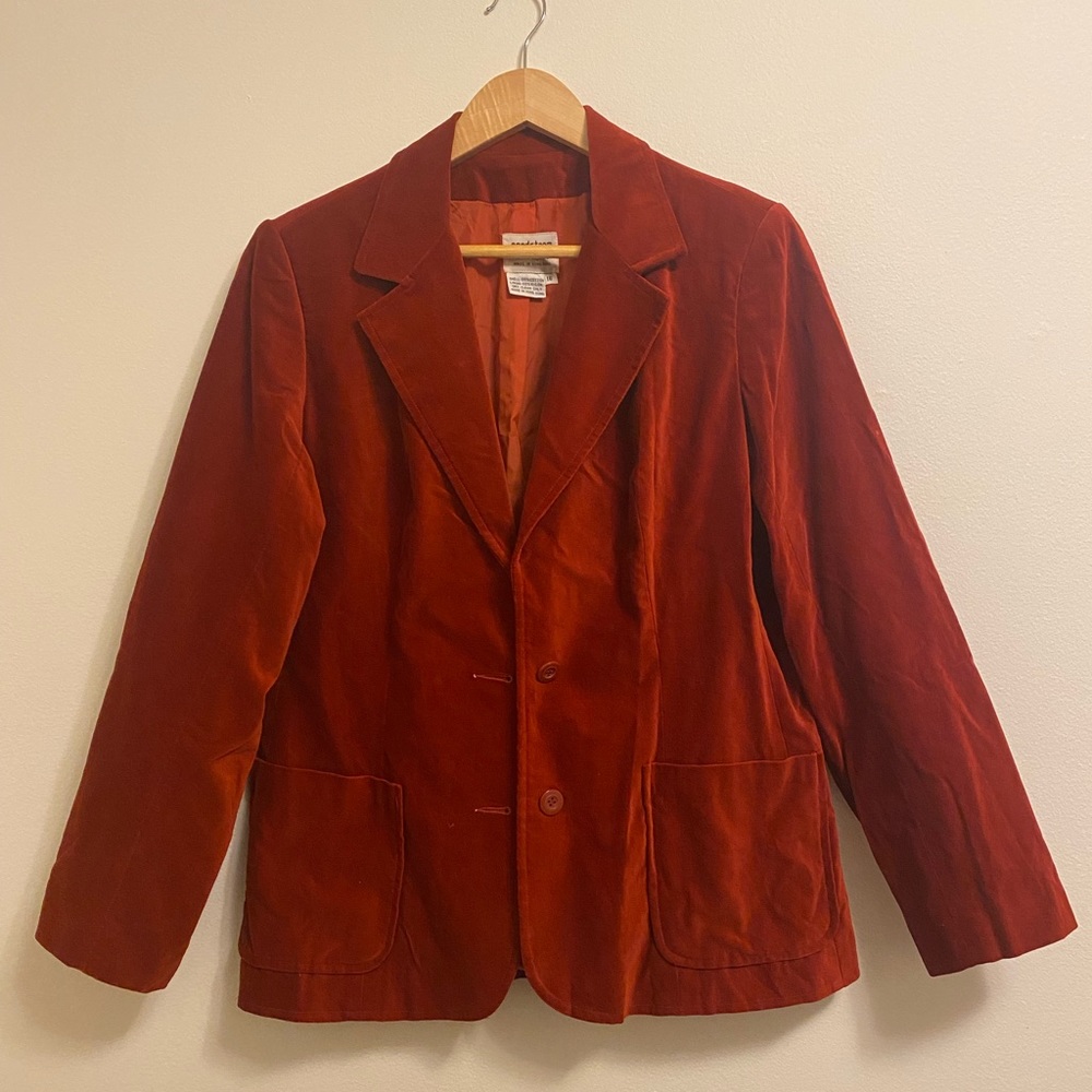 Vintage Nordstrom Burnt Orange Velvet Blazer